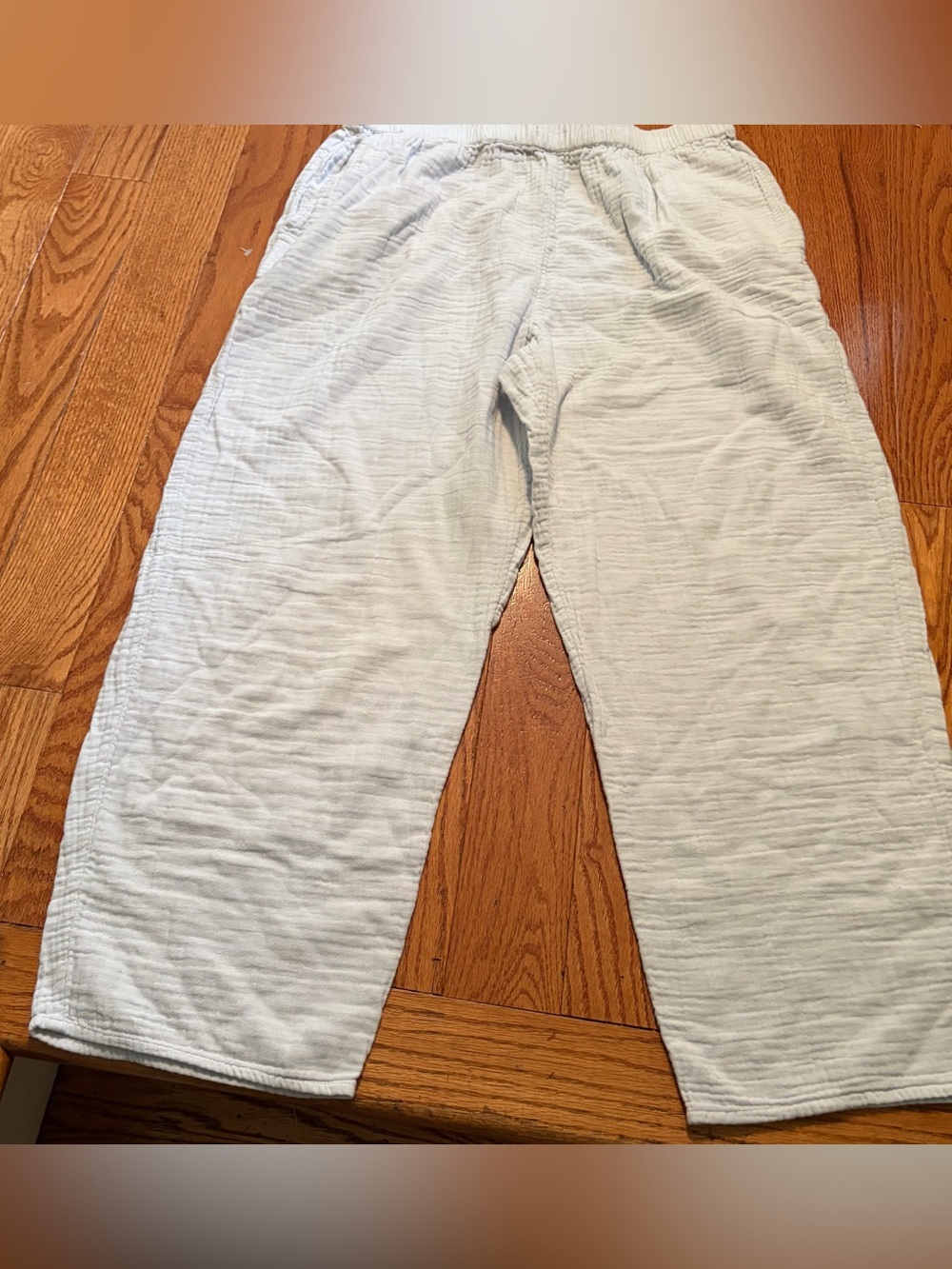 Wilfred Free Aritzia Organic Cotton Wide Leg Pants Women's L Blue Gray Pull On